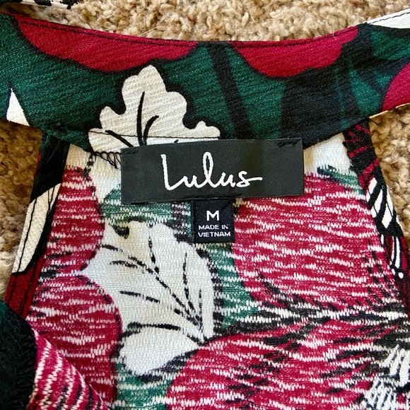 Lulu’s Wild Orchid Red Floral Print Dress - Picture 8 of 11